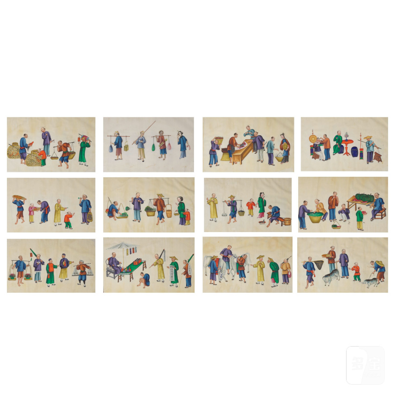 中國畫家 十九世紀 街邊商販圖冊頁十二開 | CHINESE ARTIST (19TH CENTURY) - 图14